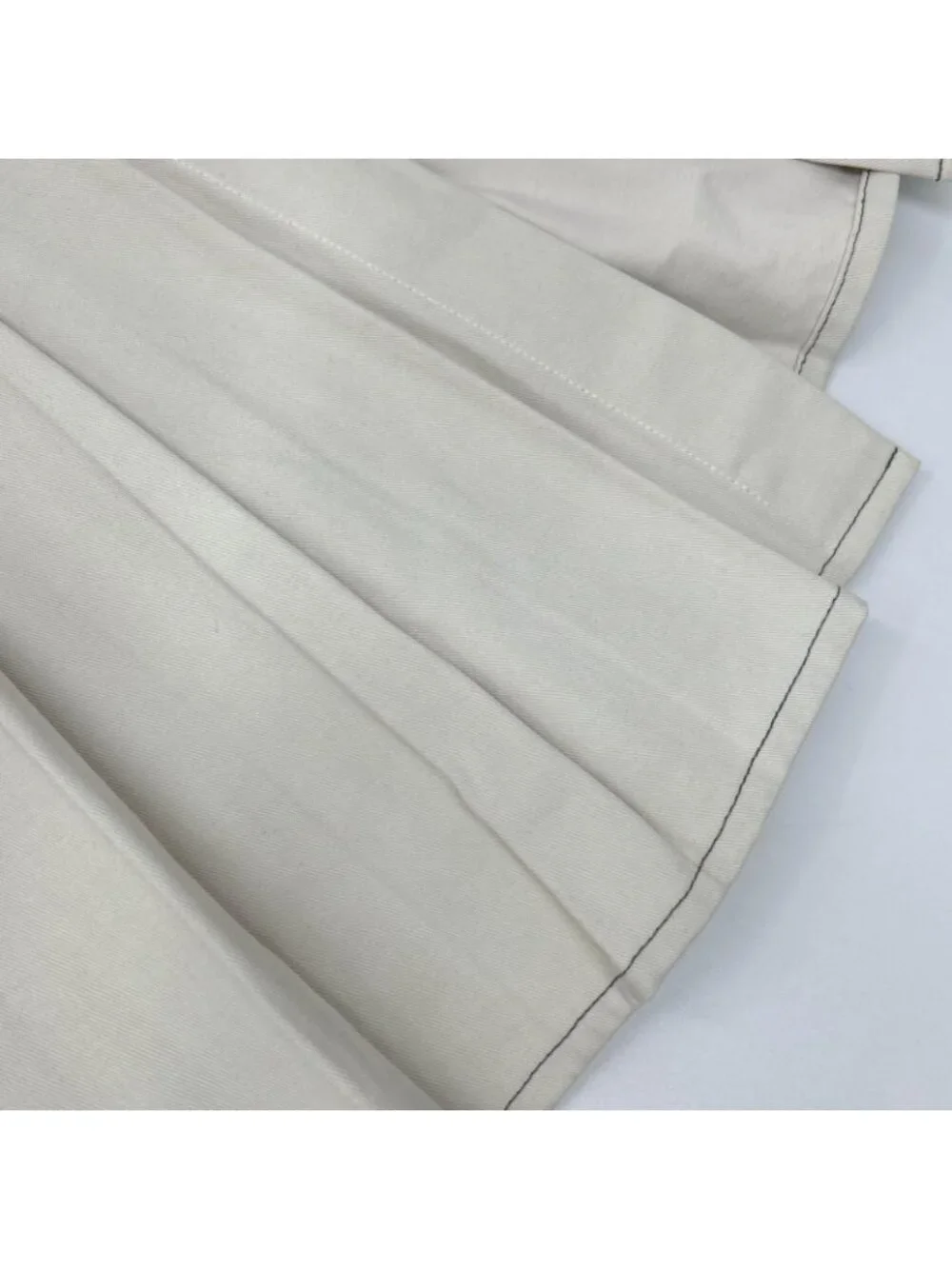 Chanel Coco Button Cotton Pleated Skirt 34